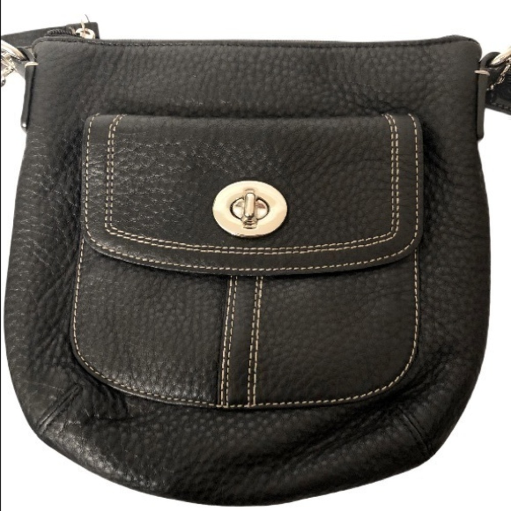 Coach vintage black pebbled leather crossbody bag